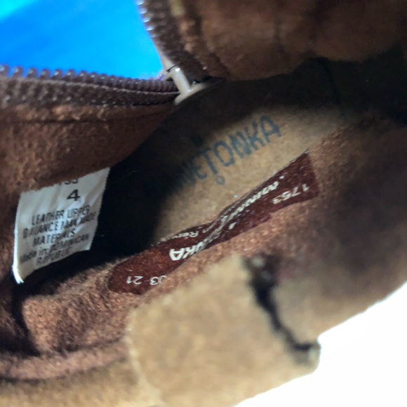 Minnetonka leather boots baby size 4 - Picture 6 of 7